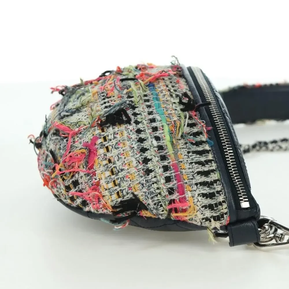 Chanel Matelasse Tweed Chain Crossbody Bag Multicolor